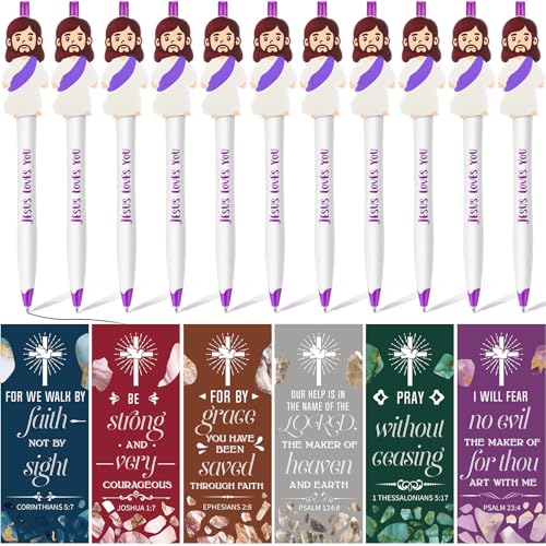 48 Pcs Jesus Pens Bulk Christian Gift for Kid Sunday School Prize - style: Classic Style