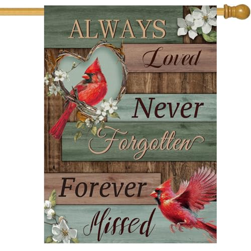 Cardinal Memorial Garden Flag 12x18 Double-Sided for Cemetery Gravesite - color: n15 12x18
