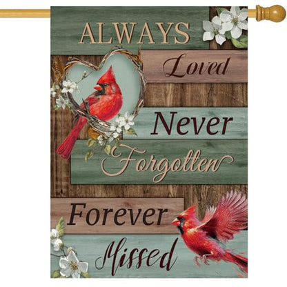 Cardinal Memorial Garden Flag 12x18 Double-Sided for Cemetery Gravesite - color: n15 12x18