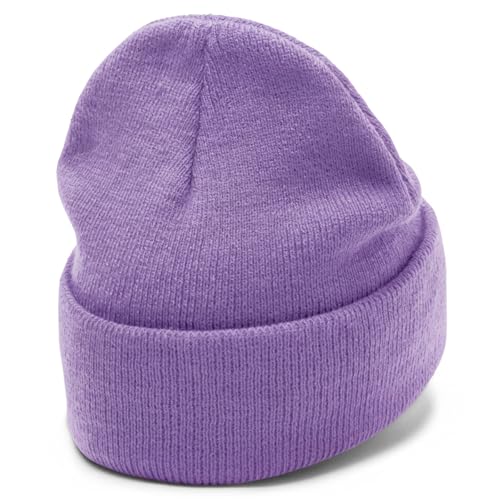 Christian Jesus Cross Beanie - Faith Winter Beanie Hats for Men Women - Religious Gifts for Christmas & New Years - color: Faith-white Cross/Light Purple