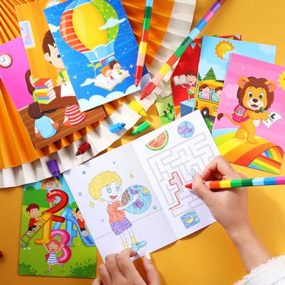 BenLouis 24 Pcs Kindergarten Mini Coloring Books for Kids Party Favors - style: Preschool