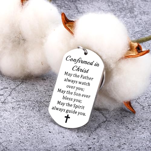 Confirmation Gifts for Teenage Girls Boys Confirmation Sponsor Gift for Women Men Catholic Teen Boys Girls Faith Fathers Day Religious Bible Verse Keychain Baptism 1st Communion Easter Basket Stuffers
