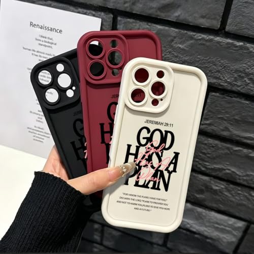 God Has A Plan Christian Phone Case for iPhone 15 Plus - Black - color: Black, size: iPhone 15 Plus