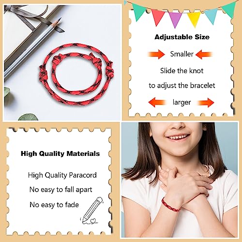 First Day of School Bracelets, Back to School Bracelets Mommy and Me - color: 2PCS Red