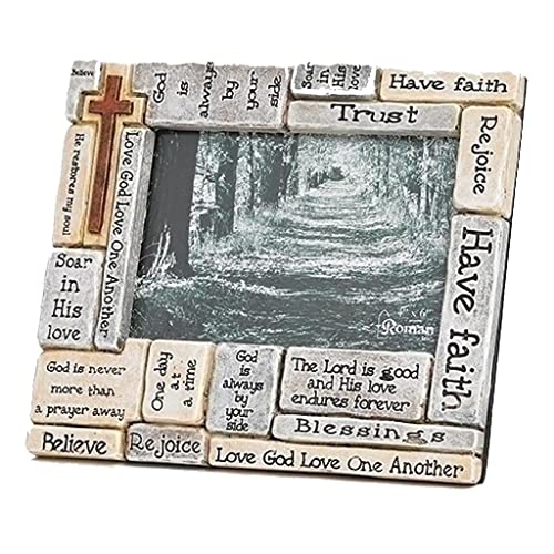 Roman Giftware Inc., Inspirational Crosswords Collection, 7" H Crossword Frame 4x6,Religious, Inspirational, Durable (8x1x6)
