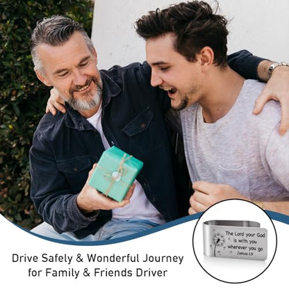 The Lord Your God is with You Joshua 1:9 Visor Clip for Cars Gifts - color: siliver