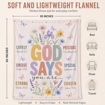 Inspirational Christian Throw Blanket, 50×60in Soft Faith Flannel Blanket - color: Christian Blanket-01