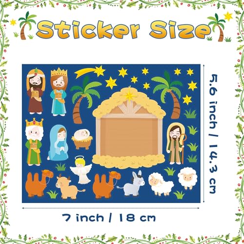 Haooryx Christmas Bible Nativity Scene Stickers Mix and Match Paper Craft - style: 40Pcs Bible Nativity