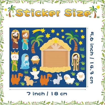 Haooryx Christmas Bible Nativity Scene Stickers Mix and Match Paper Craft - style: 40Pcs Bible Nativity