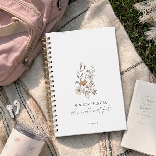 Christian Bible Study Prayer Journal for Women Notebook, 5.5x8.3 Inch - color: flower