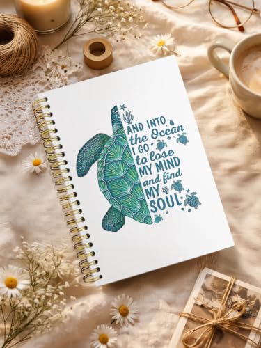 Coastal Ocean Sea Turtle Inspirational Notebook Journal 5.5x8.3 - color: and into the ocean