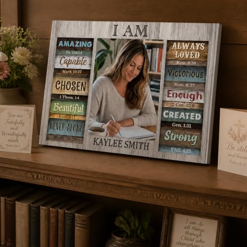Ipplee Custom Canvas Scripture Wall Art for Women with Name and Photo - color: Design07