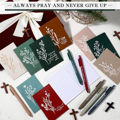 Fuutreo 60 Pcs Bible Verse Christian Gifts, Prayer Journal, Bright Color - color: Christmas Color