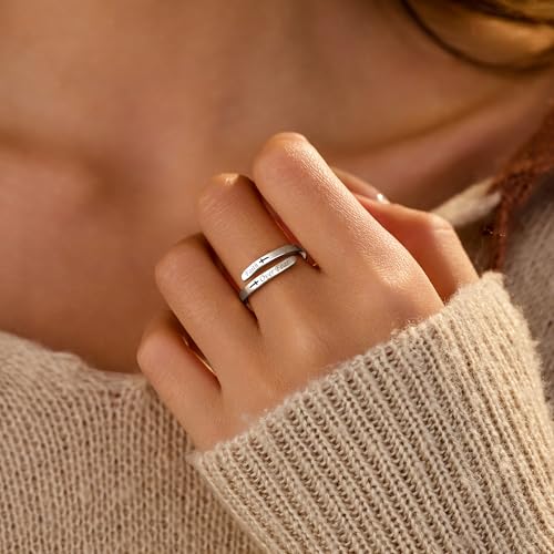 LOVECOM 925 Sterling Silver Faith Over Fear Cross Rings for Women Mother - color: Silver