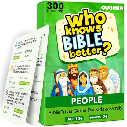 Who Knows Bible Better - Bible Figures Card Game, 300 Trivia Questions - color: People
