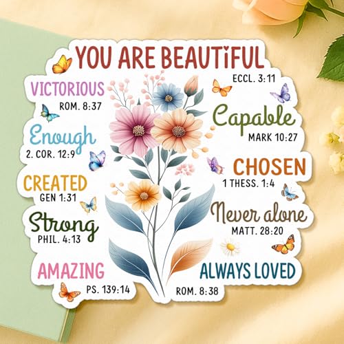 4 Pcs Christian Stickers for Women - Faith-Based Bible Verse Vinyl Decals - color: Bible Verses 3