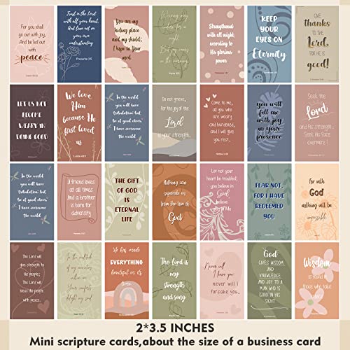 BRYTEFY 100 Earth Tone Prayer Cards, Inspirational Bible Verse Cards, Assorted Mini Scripture Cards, Encouragement Motivational Cards, Christian Bible Gifts