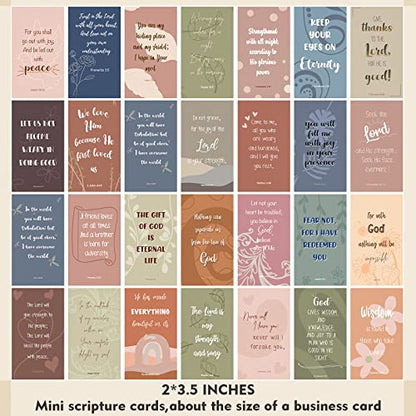 BRYTEFY 100 Earth Tone Prayer Cards, Inspirational Bible Verse Cards, Assorted Mini Scripture Cards, Encouragement Motivational Cards, Christian Bible Gifts