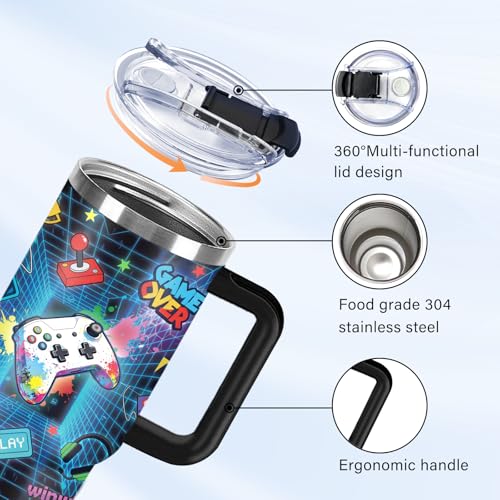 Christian Gifts for Women 40oz Tumbler - Insulated Travel Mug with Handle (Gamer, 40 Ounces) - color: Gamer