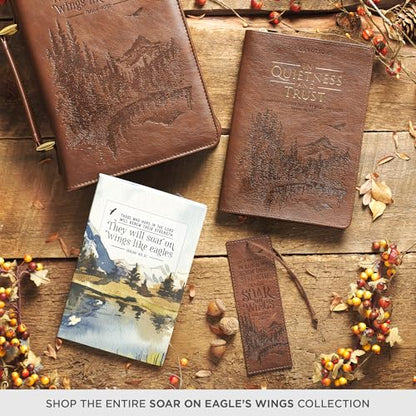 Christian Art Gifts Faux Leather Scripture Bookmark: Wings Like Eagles