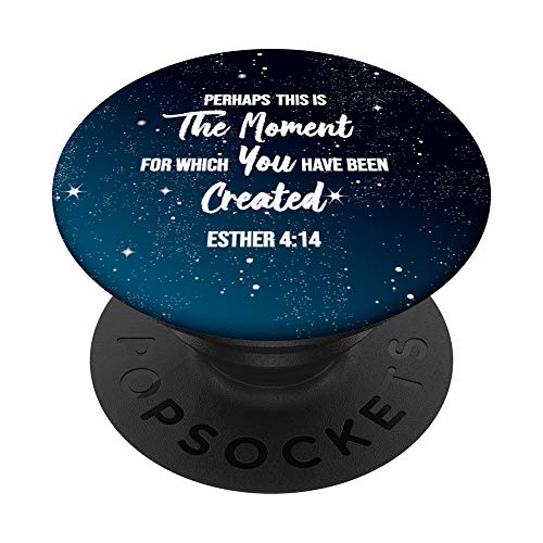 Christian Bible Verse Esther 4 14 Inspirational Blue PopSockets Swappable PopGrip