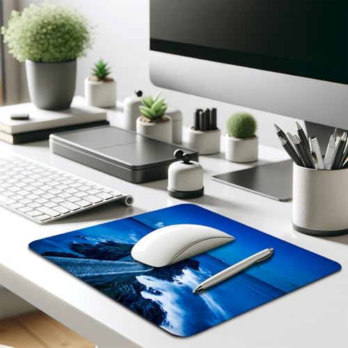 Coastal Lighthouse Blue Ocean Scenery Mouse Pad, Cute Durable Desk Mat - color: Color_DE0007XX