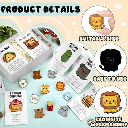 Tondiamo 20 Pcs Positive Funny Enamel Pins Bulk with Inspirational Card
