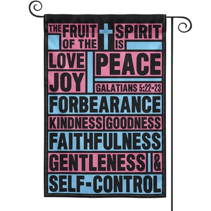 Fruit of the Spirit Christian Garden Flag 12x18 Double Sided - color: scripture