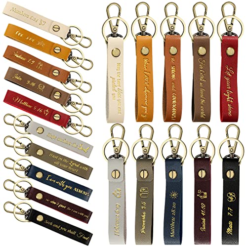 Jeyiour 20 Pcs Christian Keychains Bible Key Chain Bulk - color: Multi Colors