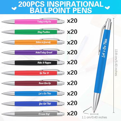 Gueevin 200 Pcs Inspirational Pens Employee Gift, Inspirational Style - style: Inspirational Style