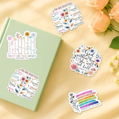 4 Pcs Christian Stickers for Women - Faith-Based Bible Verse Vinyl Decals - color: Bible Verses 3