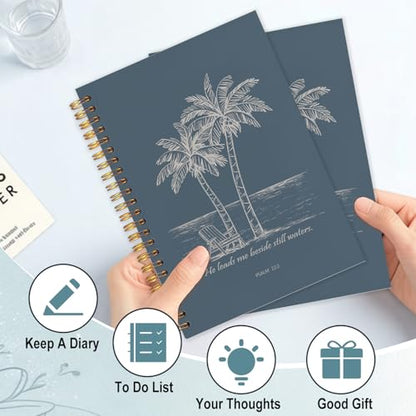 Tropical Beach Christian Spiral Notebook 5.5x8.3 - color: White Tropical Beach Christian