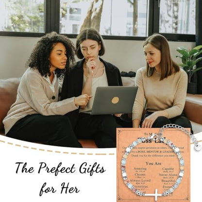 Christian Gifts for Women Girls, Religious Cross Bracelet - color: Boss Lady
