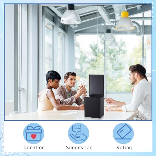 Metal Donation Box for Fundraising,Basic,Black - color: Black