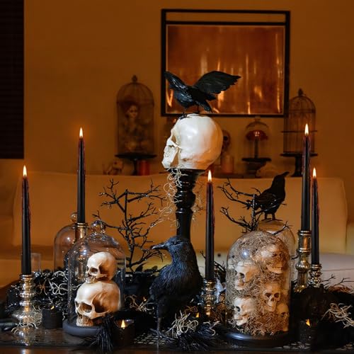 24 Pack Halloween Bleeding Candles, Black with Red Drip Effect - color: black01-10“24pcs