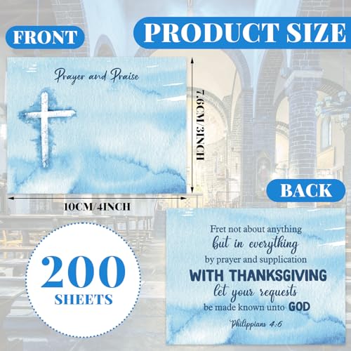 200 Pcs Blank Prayer Request Cards 3x4, Stylish Style, Blue - color: Blue, size: Stylish Style