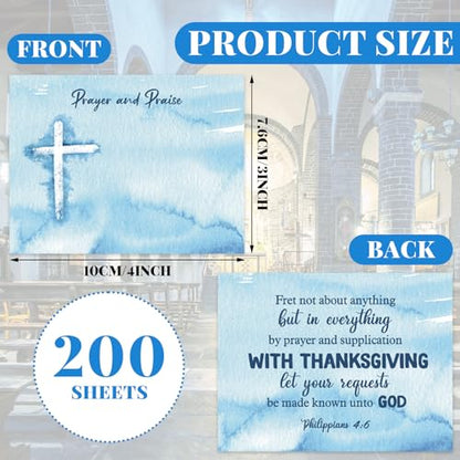 200 Pcs Blank Prayer Request Cards 3x4, Stylish Style, Blue - color: Blue, size: Stylish Style