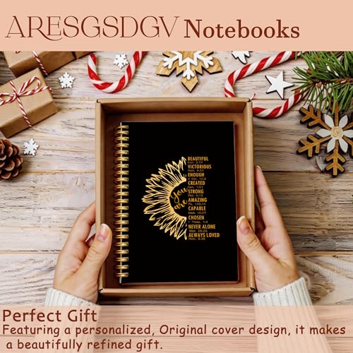 Sunflower Christian Journal for Women, Inspirational You Are Bible Notebooks for Note Taking, Church Notes Journal, Prayer Religious Spiral Notebook 5.5x8.3 Inch - color: SJ You are