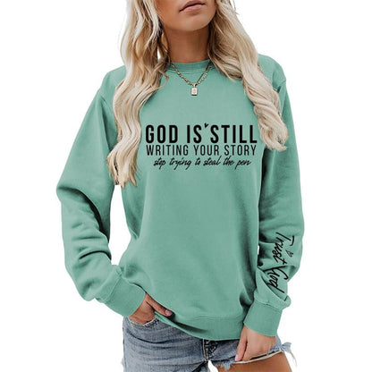 Christian Sweatshirts for Women Religious Faith Christian Shirt - color: Light Green, size: Medium