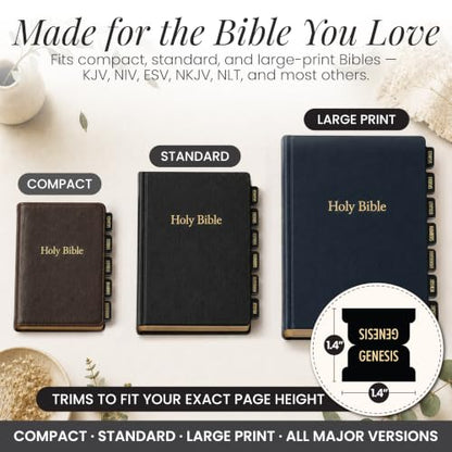90 Christian Bible Tabs for Women, Men, and Kids - Black Version - color: Black