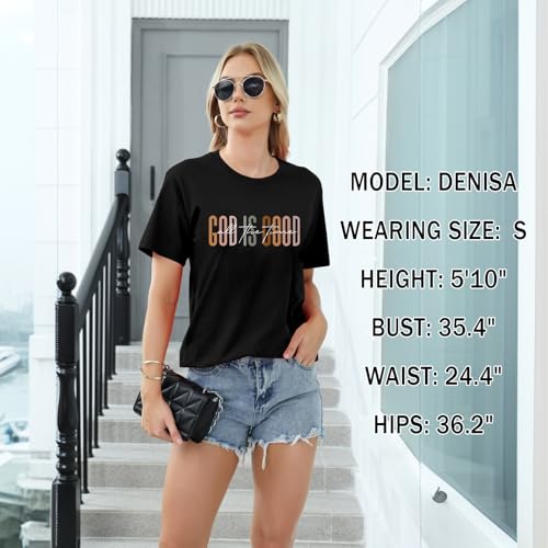 Tuislay Christian God is Good Shirt for Women Faith Jesus Shirts Bible Verse Religious Tshirts Inspirational Tees Cute Tops - color: Black, size: Small