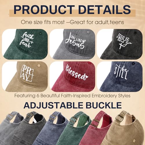 6/12 Pack Christian Hats Bulk for Men Women - style: Christain