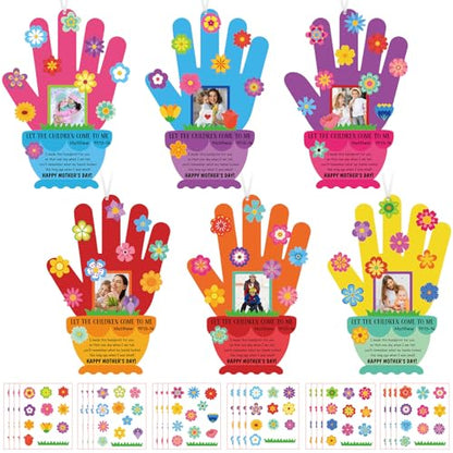 Sumind Mother's Day Craft Kit, 24 Sets DIY Handprint Craft Kit for Kids, Customizable Picture Frame, Art & Craft Supplies for Party Decor, Sunday School, Classroom Activities