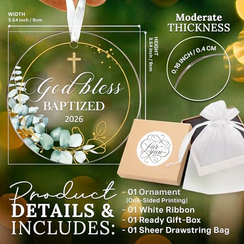 HEXMOZ Baptism Gifts for Boys, Girls, Women, Men, Adults - color: Baptized 2026