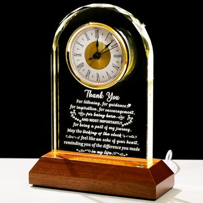 Arikyrist Thank You Gifts for Women Men Glass Clock Appreciation Gift - color: Thank You