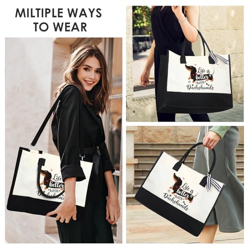 Dachshund Gifts for Women - Reusable Tote Bag Cute Grocery Handbag - style: Dachshund