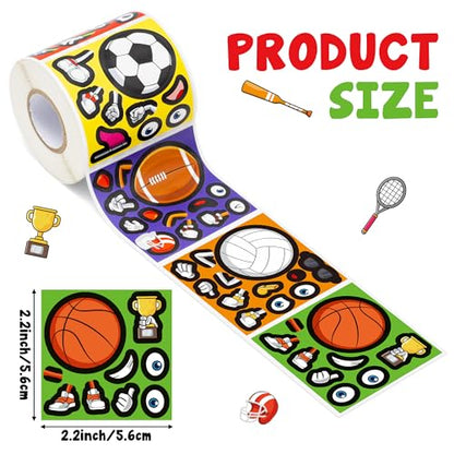 Haooryx Sports Ball DIY Sticker, 300pcs Make Your Own Football Soccer Ball - style: Sports Ball 1Roll