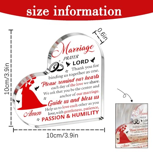 Newly Wed Gifts for The Couple 2026 Marriage Prayer Gifts Acrylic Decor