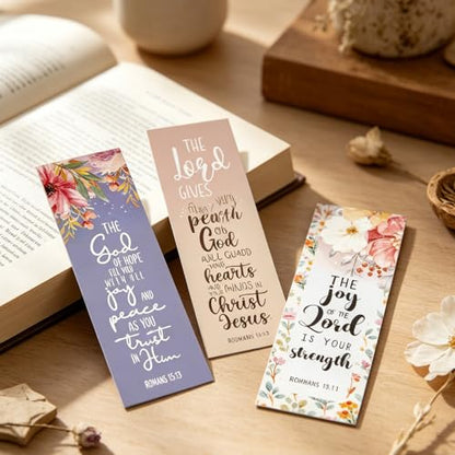 Bible Verse Bookmarks Gifts - 120 Pcs Christian Flower Bookmark Paper Scripture Religious Book Marks Page Clip Inspirational Gift for Women Men Church Book Lovers Reading Bookish Supplies - color: Christian Flower