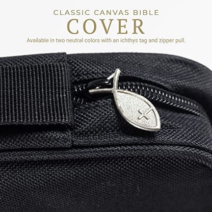 Divinity Boutique, Canvas Bible Case - Black Bible Cover for Men and Women - for Compact, X-Large and XX-Large Books - size: Extra-Large